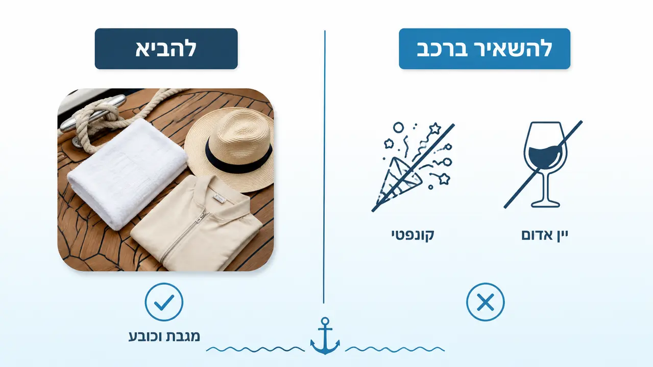 מה להביא ומה להשאיר ברכב